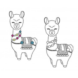 Stickdatei - Lama 2 Line Art